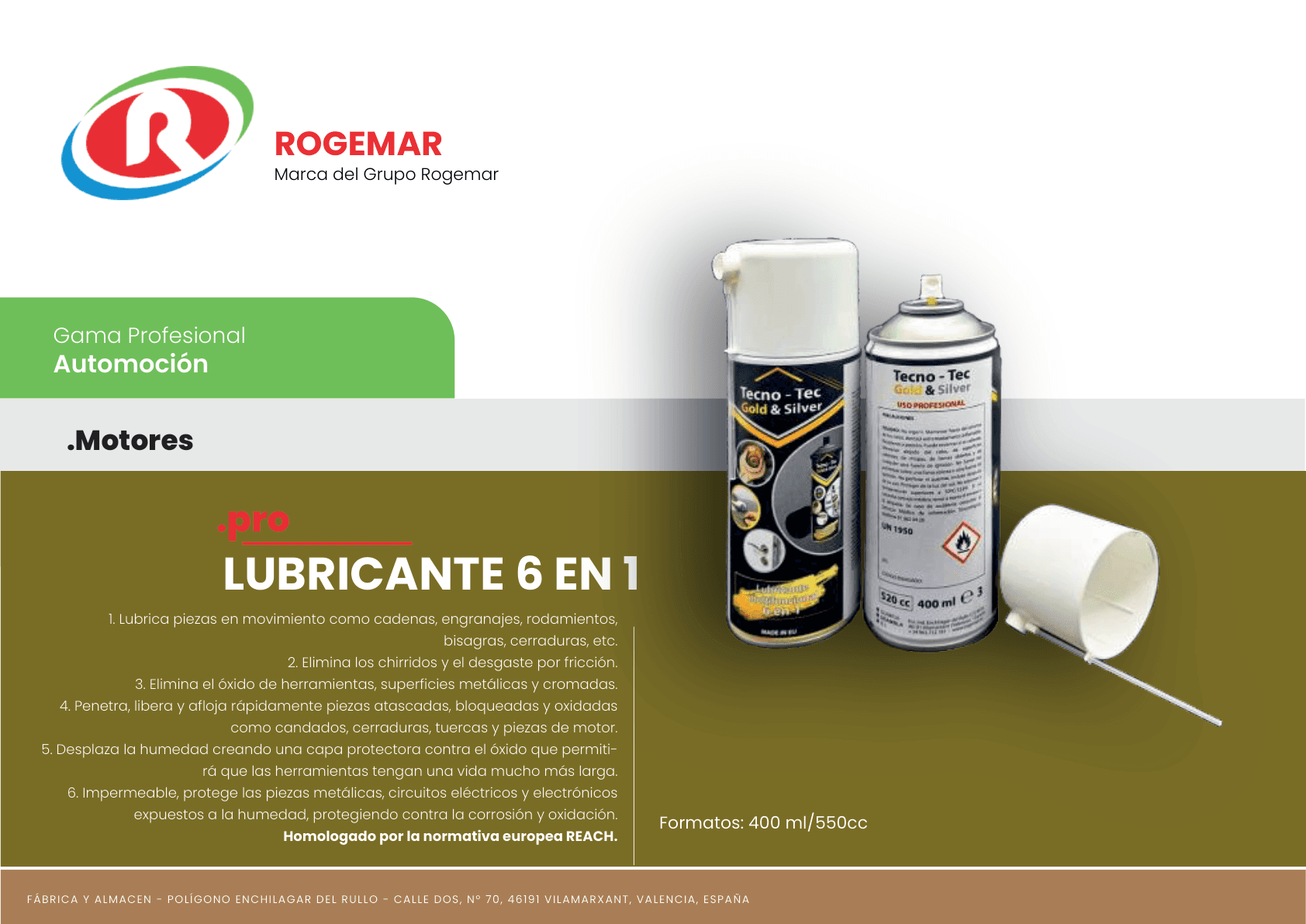 Ficha técnica: LUBRICANTE 6 EN 1