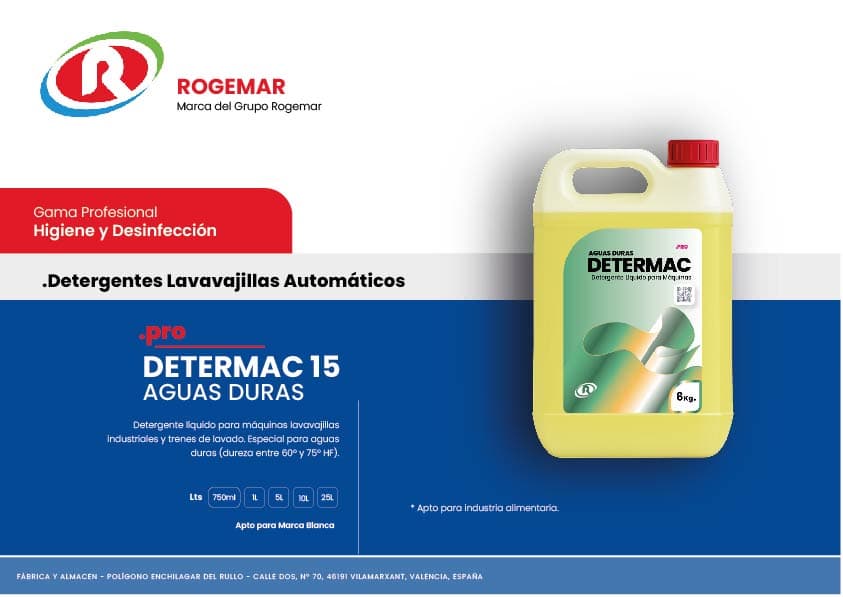 Ficha técnica: DETERMAC 15 AGUAS DURAS